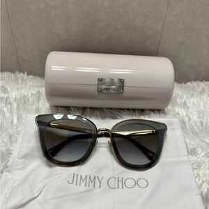 Jimmy Choo Pink Frame Sunglasses with Brown Gradient Lenses